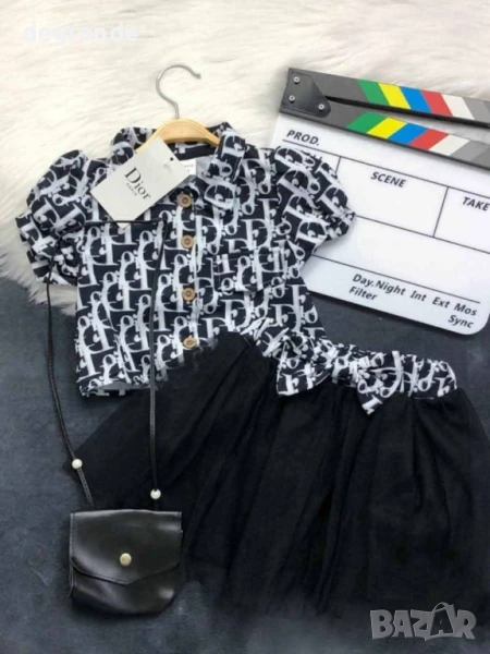 Комплект за малки кокетки момичета с чантичка Dior, снимка 1