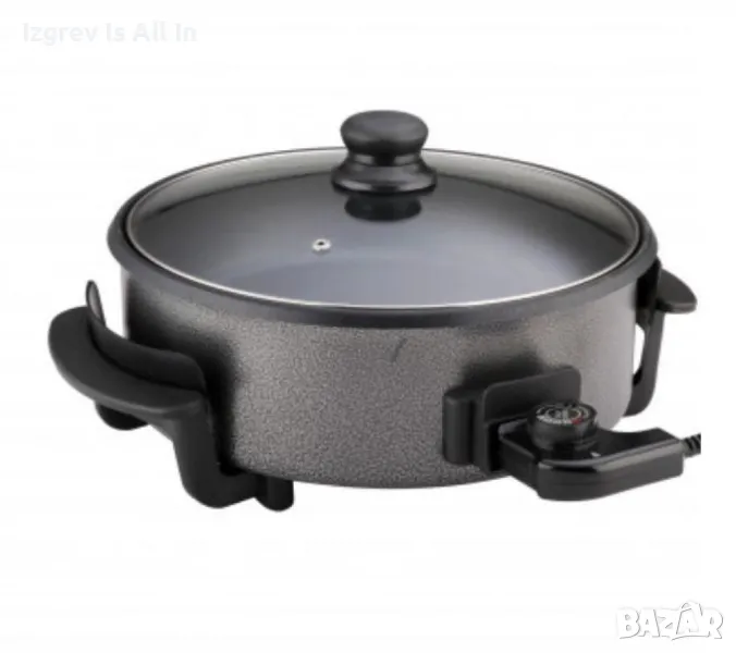 Електрически тиган за приготвяне на пица Rosberg R51010B, 1500W, 32 см, Терморегулатор, Незалепващо , снимка 1