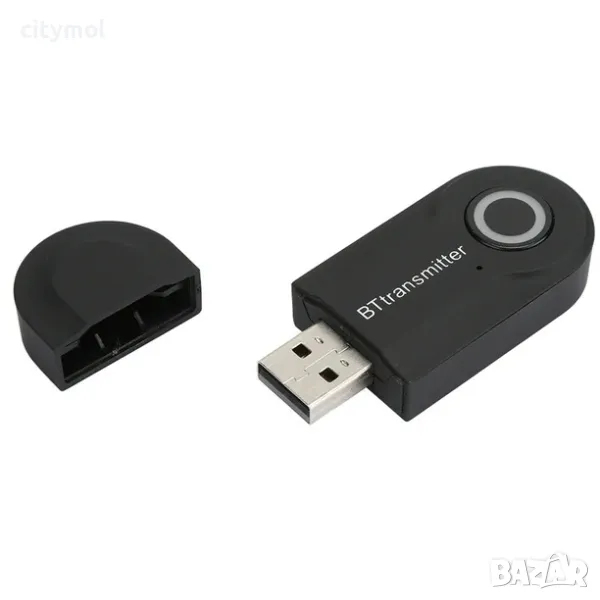 Blutooth предавател Безжичен Bluetooth адаптер 3,5 мм жак AUX + USB, снимка 1