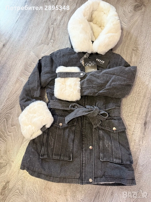 Топъл дамски модел яке с пух, снимка 1