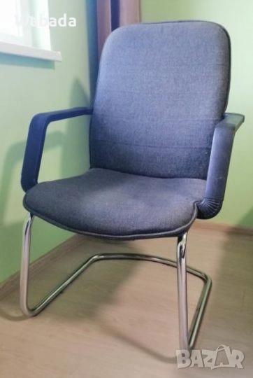 Стабилен метален стол на S-образна конструкция, подходящ за посетителски или болничен стол, снимка 1