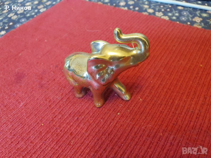 Слонче - статуетка от Индия №5  бронз с позлата, снимка 1