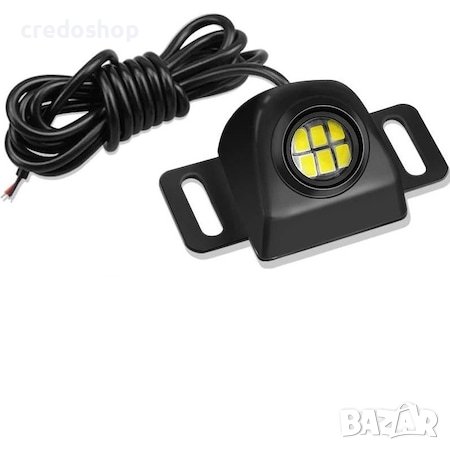 LED лампа за задно виждане, паркиране, 6000K бяла, Черна, снимка 1