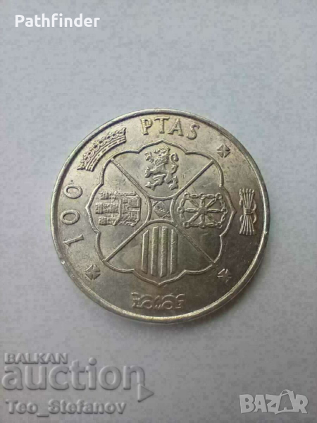 100 песети 1966 сребро Испания Франко, снимка 1