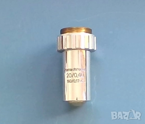 обектив за микроскоп Carl Zeiss Jena Planachromat 20/0.40 160/0.17–C, снимка 1