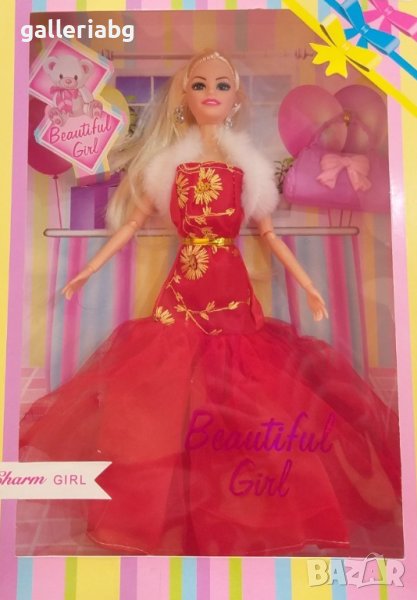 Много красива руса кукла с рокля и чантичка, снимка 1