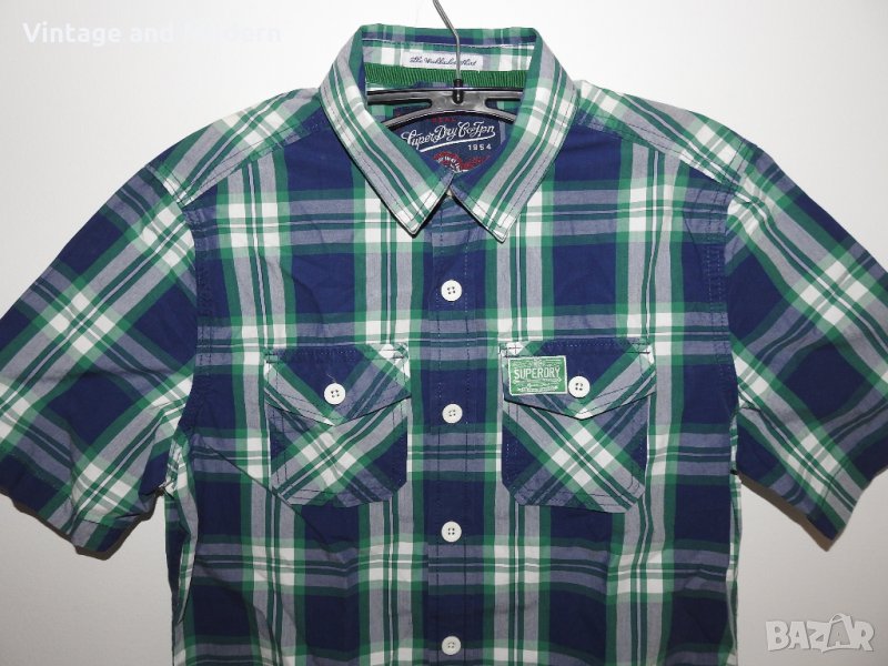 Superdry Карирана мъжка риза къс ръкав S/M (КАТО НОВА), снимка 1