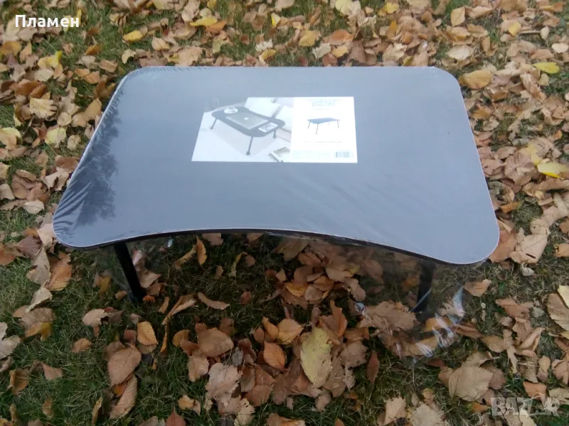 Сгъваема дървена MDF масичка с 4 крачета и дръжка 59 х 39 х 27 см., снимка 1