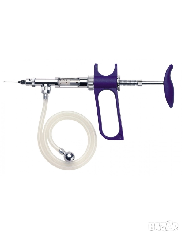 Автоматична спринцовка Socorex с шлауфка със стъклен цилиндър 2мл, снимка 1