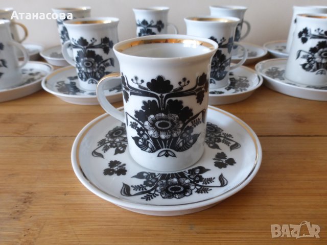 Сервиз за кафе български прозрачен порцелан 1970 г, снимка 2 - Сервизи - 44247692