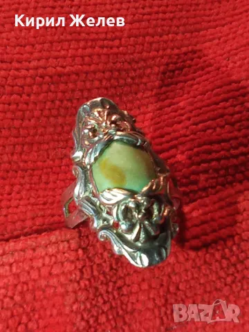 BERRAK 925 Регулируем АР НУВО СТИЛ СКЪПОЦЕНЕН СРЕБЪРЕН ПРЪСТЕН СРЕБРО 925 с ШЛИФОВАН УНАКИТ 49728, снимка 15 - Пръстени - 49346754