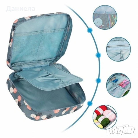 Комплект аксесоари за плетене, 58 части, алуминиеви куки – Пълен сет за начинаещи и напреднали, снимка 5 - Други стоки за дома - 53193436