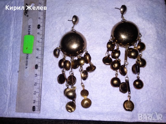 ЗЛАТИСТИ АРТИСТИЧНИ МЕСИНГОВИ ВИНТИДЖ АРТ ОБЕЦИ 38717 , снимка 3 - Обеци - 41761501