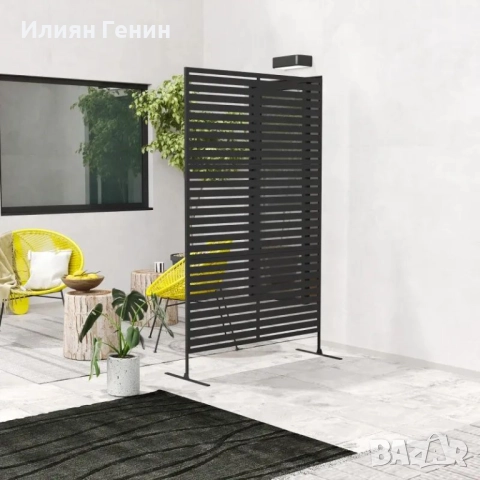 Метален параван за стая Outsunny за външен монтаж, дизайн с ламели, , снимка 4 - Градински мебели, декорация  - 51753127