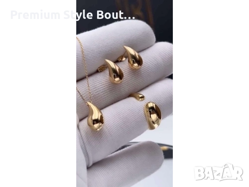 комплект колие ,обеци и пръстен от медицинска стомана 