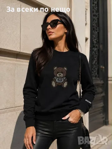 Moschino Дамска Черна Блуза С Дълъг Ръкав Код PAO-34