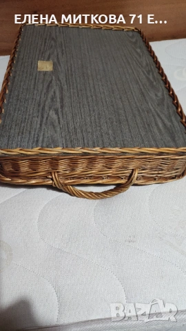 Голям плетен поднос с твърдо дъно, снимка 3 - Аксесоари за кухня - 53762067