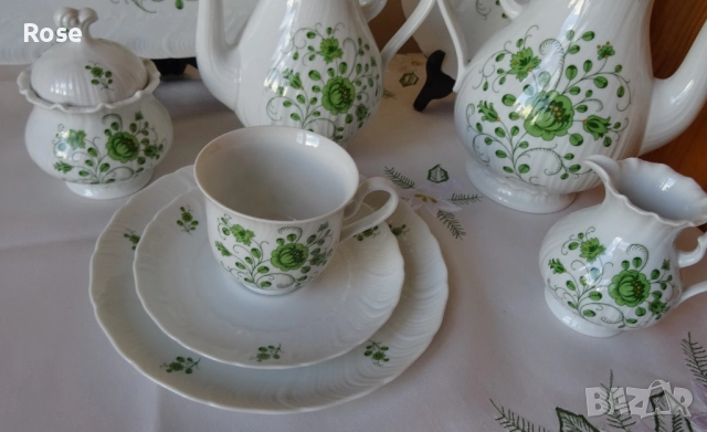 Royal Tettau Grüne Blume Porzellan – изключително бял, фин, костен порцелан, снимка 4 - Сервизи - 51588903