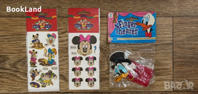 Винтидж стикери на Мики Маус и Куклен театър за пръсти 1 брой 