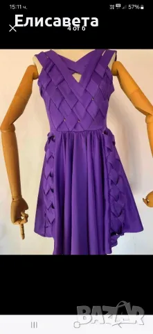 Дамска модерна рокля в лилаво , снимка 4 - Рокли - 48152591