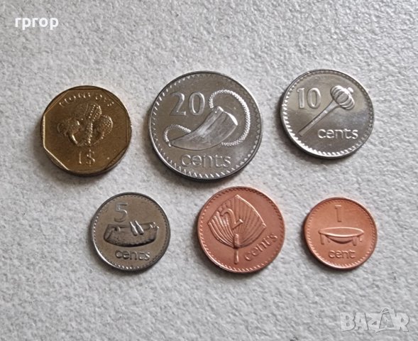 Фиджи. 1,2,5 ,10,20 цента и 1 долар.UNC. Чисто нови. 6 бройки., снимка 1