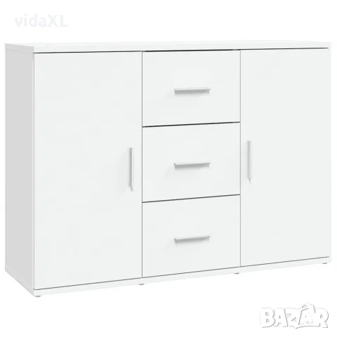 vidaXL Сайдборд, бял, 91x29,5x65 см, инженерно дърво