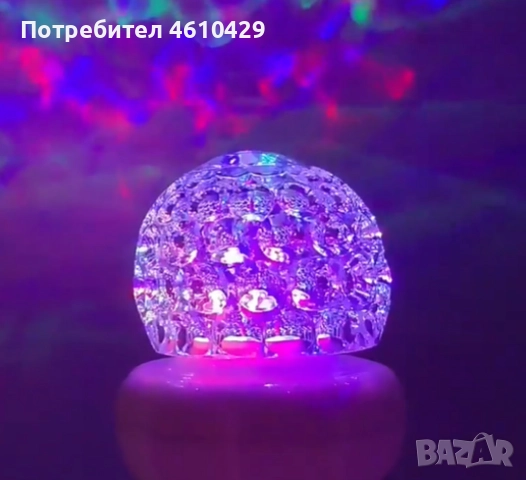 Коледна кристална въртяща се топка LED светлина, снимка 2 - Декорация за дома - 52450814