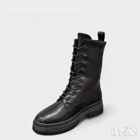 Дамски боти високи с цип и връзки , снимка 2 - Дамски боти - 47507814