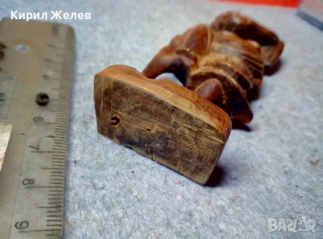 Стара АФРИКАНСКА ДЪРВЕНА ФИГУРКА СТАТУЕТКА от ПЪСТЪР АБАНОС Ръчна МАЙСТОРСКА РАБОТА ДЪРВОРЕЗБА 47613, снимка 6 - Колекции - 47685705