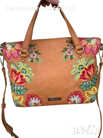 Desigual бродирана кожена дамска чанта 