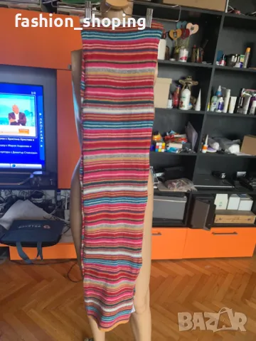 Пъстър шал вълна и ангора, снимка 2 - Шалове - 50219554