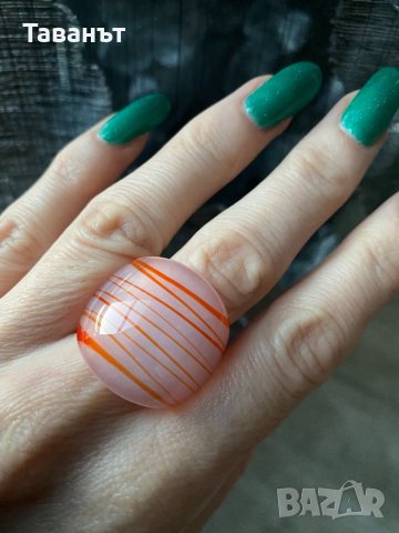 Пръстен Mango от стъкло Мурано /нов/
