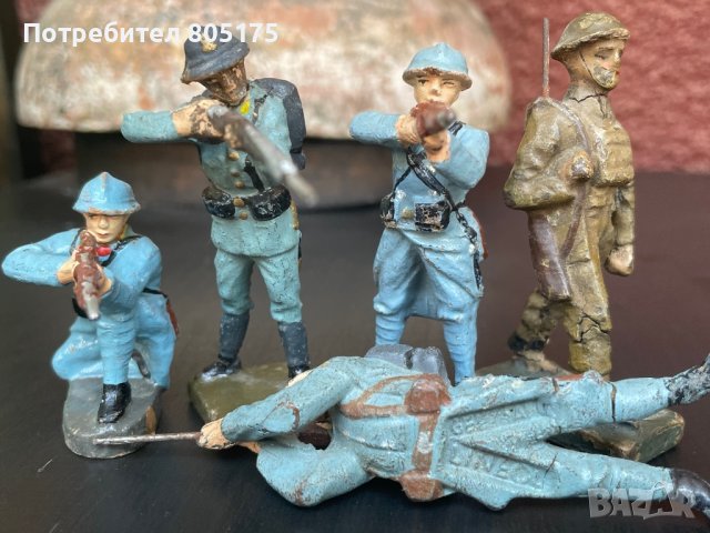 Стари фигурки войници от 30-те год. Първа световна.Французи Elastolin Lineol, снимка 3 - Колекции - 41564138