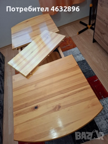 Разтегателна чамова маса! 240лв, снимка 3 - Маси - 52179796