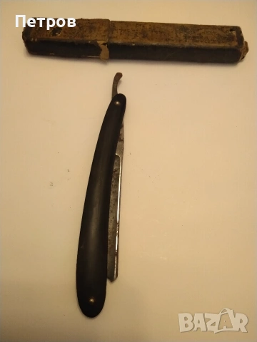 Антикварен бръснач от известната марка Krone & Schwert (Корона и меч) - Солинген, Германия. , снимка 5 - Антикварни и старинни предмети - 53685788