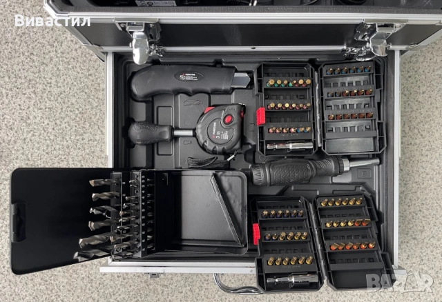 Parkside Performance Черен ударен Винтоверт 150Nm Парксайд с AL куфар с аксесоари, снимка 10 - Винтоверти - 50773530