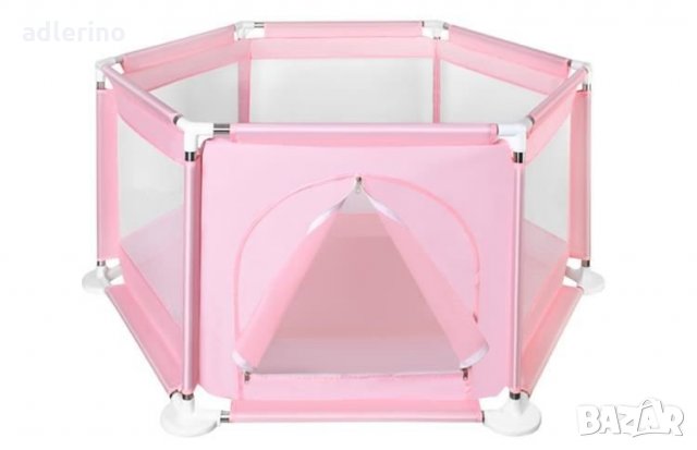 Текстилна площадка за игра, 115x65 см, розова, заградена зона за игра, безопасна постелка, снимка 6 - Кошарки - 34316457