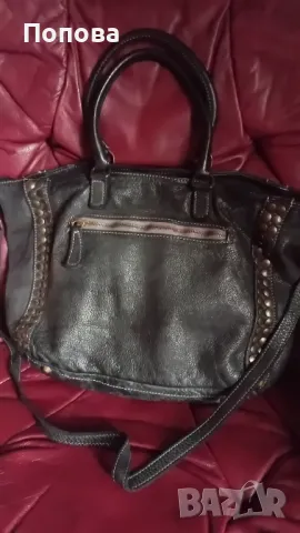 "Vera Pelle" чанта естествена кожа производство Италия, снимка 9 - Чанти - 48245260