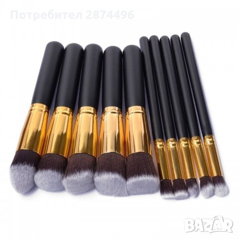 1573 Комплект четки за грим с мек косъм - 10 бр., снимка 5 - Други - 35794297