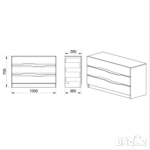 2 бр скрин с чекмеджета, снимка 3 - Скринове - 52789793