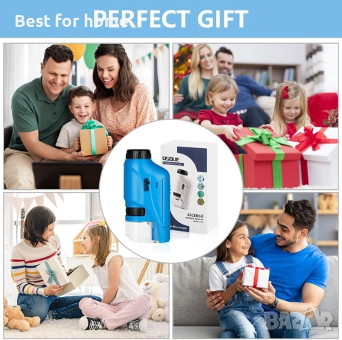 Мини микроскоп OSDUE за деца с LED светлина, асферична система от лещи, снимка 7 - Образователни игри - 51822608