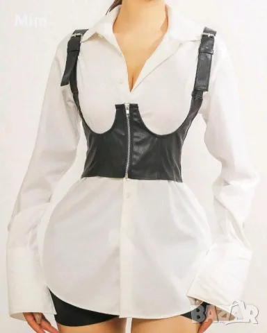 XL/2XL Черен кожен колан /корсет /