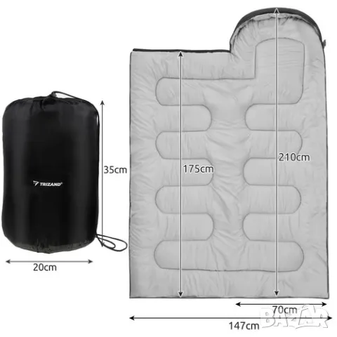 Спален чувал за къмпинг / Туристически спален чувал Trizand - 2 модела, снимка 4 - Надуваеми легла - 49620561