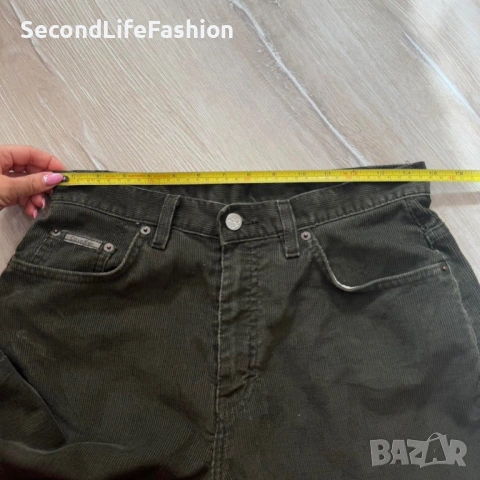 Calvin Klein кадифени панталони за жени W31 L32 Y2K Moms Jeans тъмнозелени, снимка 4 - Дънки - 53274399