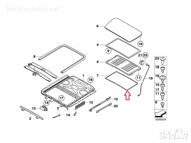 54107245551 Уплътнение за люк BMW E46 E90 E39 E60 F10 G30 E32 E38 F01 G11, снимка 3 - Части - 53728075