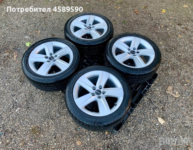 4бр.Алуминиеви джанти 16цола 5x100+ГУМИ 215/45/16 за Skoda Roomster,Fabia,Rapid,Vw Polo,Seat, снимка 3 - Гуми и джанти - 52124331