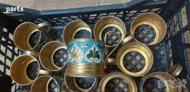 Стари Руски Поставки за Чаши 6бр., снимка 2 - Чаши - 56248237