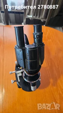 Ретро немски Бинокулярен микроскоп Carl Zeiss Jena 374263, работещ, с окуляри и обективи, снимка 10 - Лаборатория - 55977514