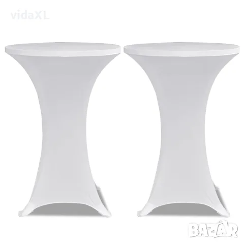 vidaXL Покривки за коктейлни маси, Ø70 см, бели, еластични, 4 бр, снимка 2 - Покривки за маси - 56146525