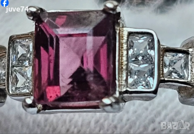 СРЕБЪРЕН ПРЪСТЕН С ШПИНЕЛ (БИРМА), снимка 3 - Пръстени - 53863205